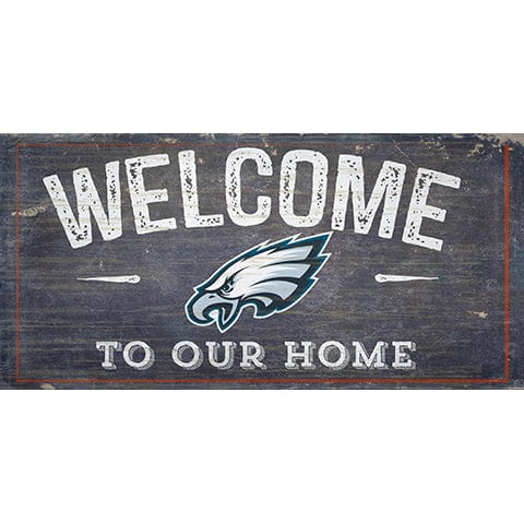 Fan Creations 6x12 Horizontal Philadelphia Eagles Welcome Distressed 6 x 12