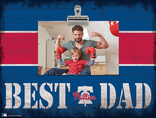 Fan Creations Desktop Stand Philadelphia Phillies Best Dad With Stripe Clip Frame
