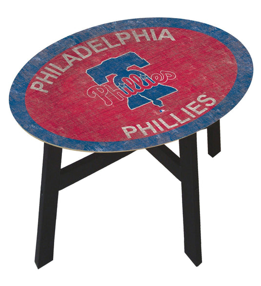 Fan Creations Home Decor Philadelphia Phillies  Distressed Side Table With Team Colors