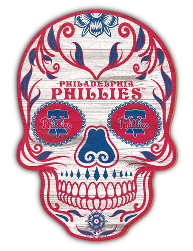 Fan Creations Holiday Home Decor Philadelphia Phillies Sugar Skull 12in