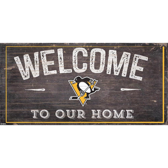 Fan Creations 6x12 Horizontal Pittsburgh Penguins Welcome Distressed 6x12