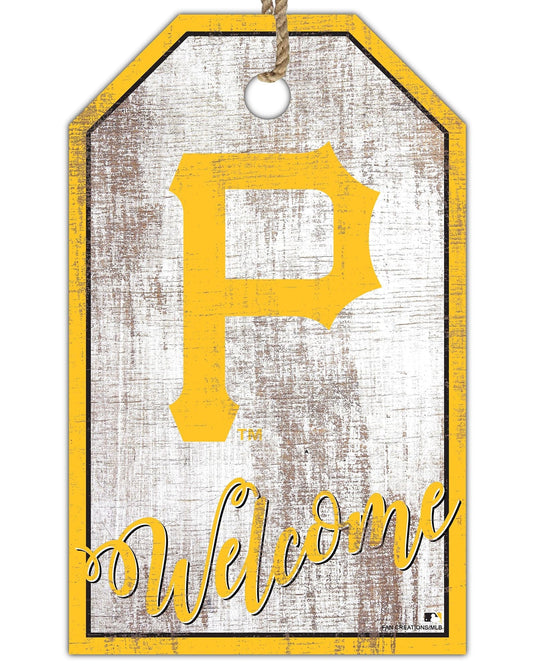 Fan Creations Holiday Home Decor Pittsburgh Pirates Welcome 11x19 Tag