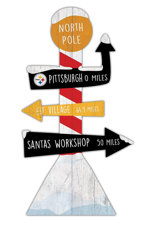 Fan Creations Holiday Home Decor Pittsburgh Steelers Directional North Pole