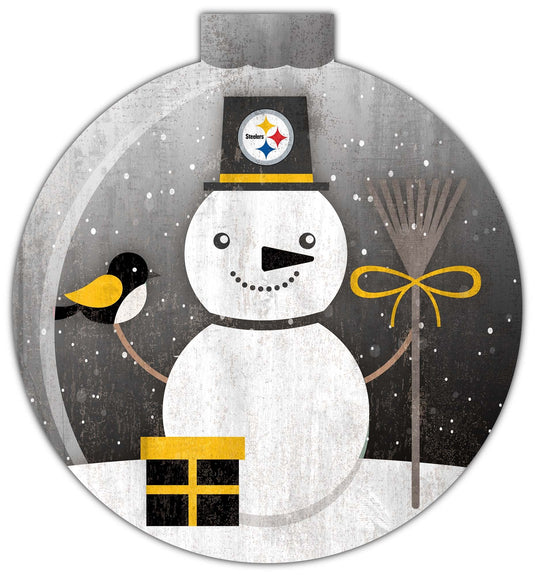 Fan Creations Holiday Home Decor Pittsburgh Steelers Snowglobe 12in Wall Art