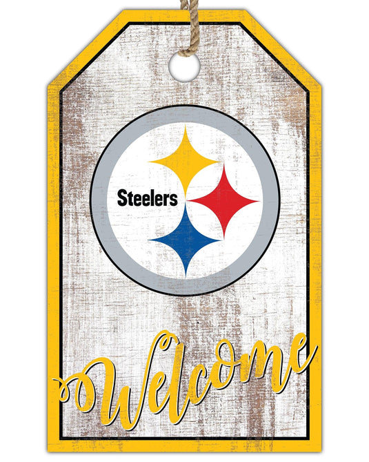 Fan Creations Holiday Home Decor Pittsburgh Steelers Welcome 11x19 Tag