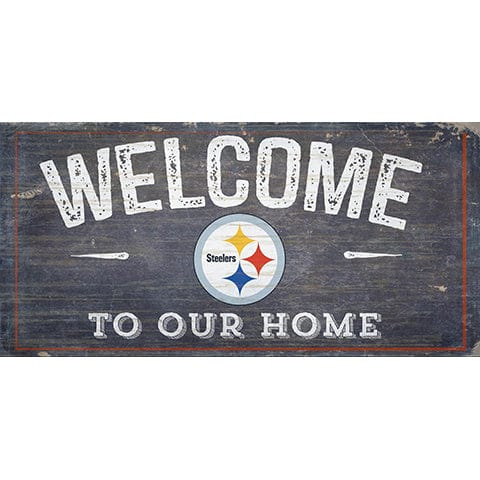 Fan Creations 6x12 Horizontal Pittsburgh Steelers Welcome Distressed 6 x 12
