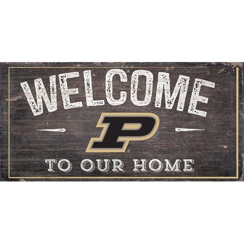 Fan Creations 6x12 Horizontal Purdue Welcome Distressed 6 x 12