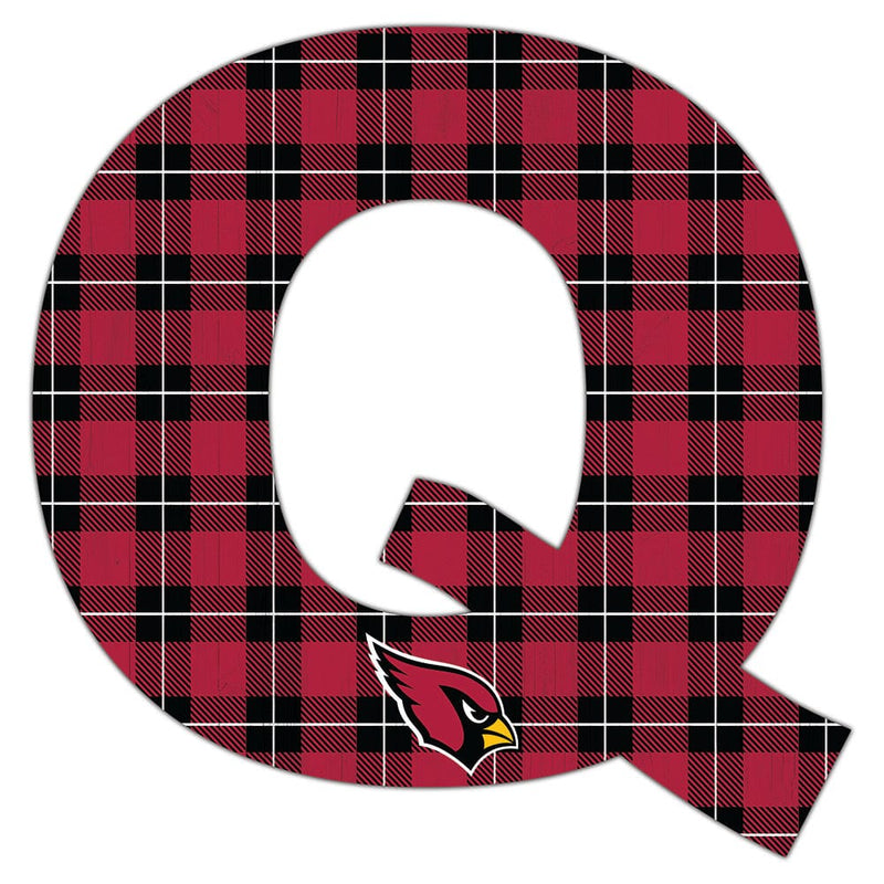 Load image into Gallery viewer, Fan Creations 24&quot; Wall Art Q Arizona Cardinals 24in Plaid Pattern Letter
