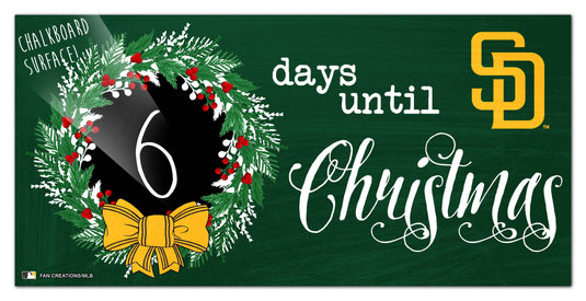 Fan Creations Holiday Home Decor San Diego Padres Chalk Christmas Countdown 6x12