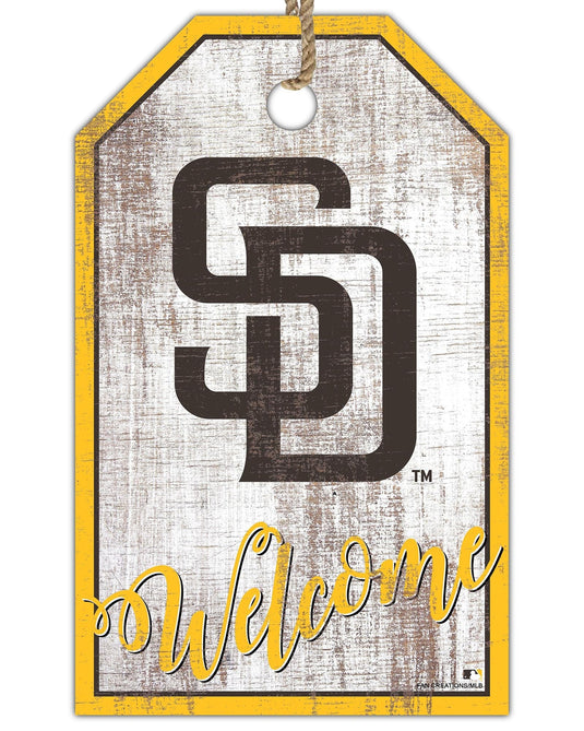 Fan Creations Holiday Home Decor San Diego Padres Welcome 11x19 Tag