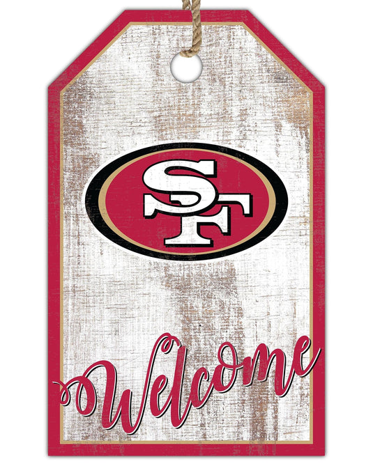 Fan Creations Holiday Home Decor San Francisco 49ers Welcome 11x19 Tag