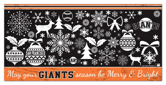 Fan Creations Holiday Home Decor San Francisco Giants Merry and Bright 6x12