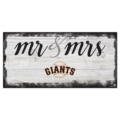 Fan Creations 6x12 Horizontal San Francisco Giants Script Mr & Mrs 6x12 Sign