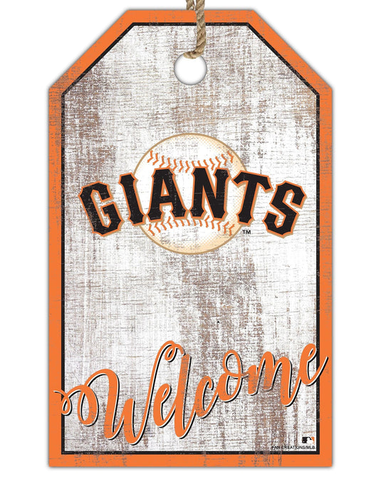 Fan Creations Holiday Home Decor San Francisco Giants Welcome 11x19 Tag