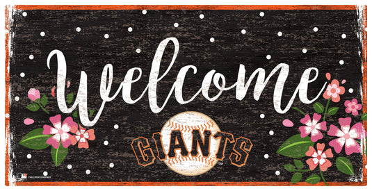Fan Creations 6x12 Horizontal San Francisco Giants Welcome Floral 6x12 Sign