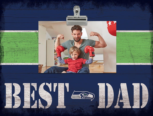 Fan Creations Desktop Stand Seattle Seahawks Best Dad With Stripe Clip Frame