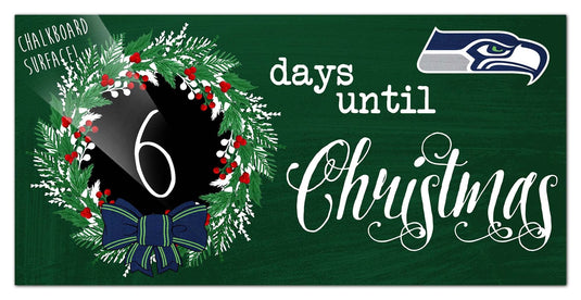 Fan Creations Holiday Home Decor Seattle Seahawks Chalk Christmas Countdown 6x12