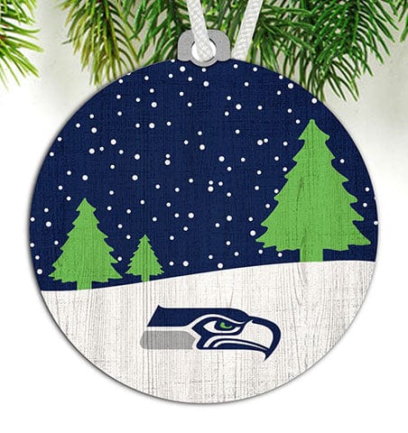 Fan Creations Ornament Seattle Seahawks Snow Scene Ornament