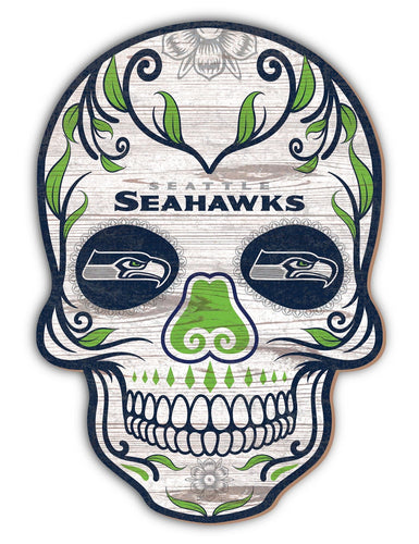 Fan Creations Holiday Home Decor Seattle Seahawks Sugar Skull 12in