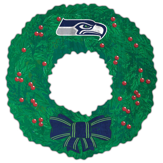 Fan Creations Holiday Home Decor Seattle Seahawks Team Wreath 16in