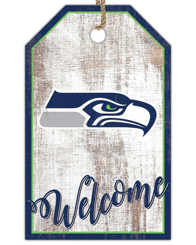 Fan Creations Holiday Home Decor Seattle Seahawks Welcome 11x19 Tag