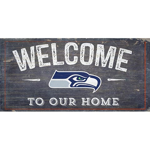 Fan Creations 6x12 Horizontal Seattle Seahawks Welcome Distressed 6 x 12