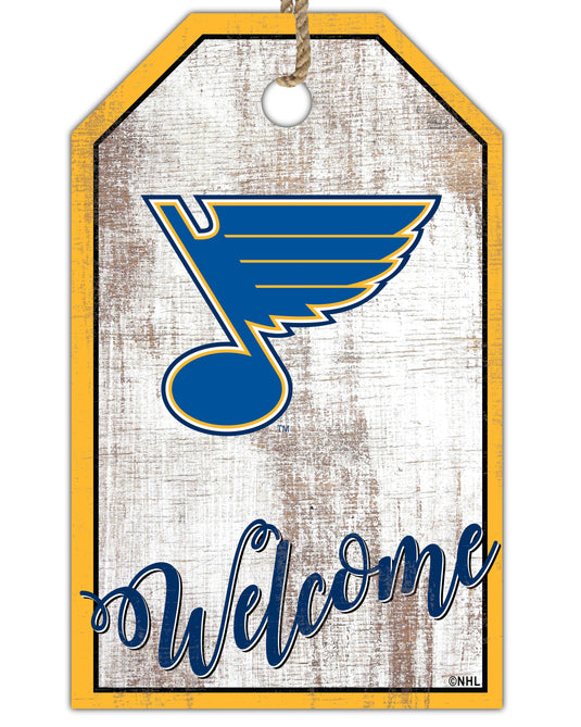 Fan Creations Holiday Home Decor St Louis Blues Welcome 11x19 Tag