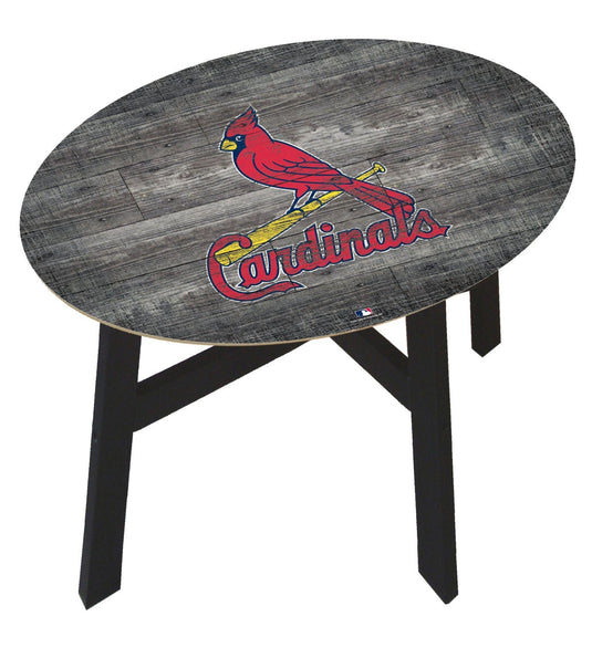 Fan Creations Home Decor St Louis Cardinals  Distressed Wood Side Table