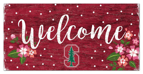Fan Creations 6x12 Horizontal Stanford Welcome Floral 6x12 Sign