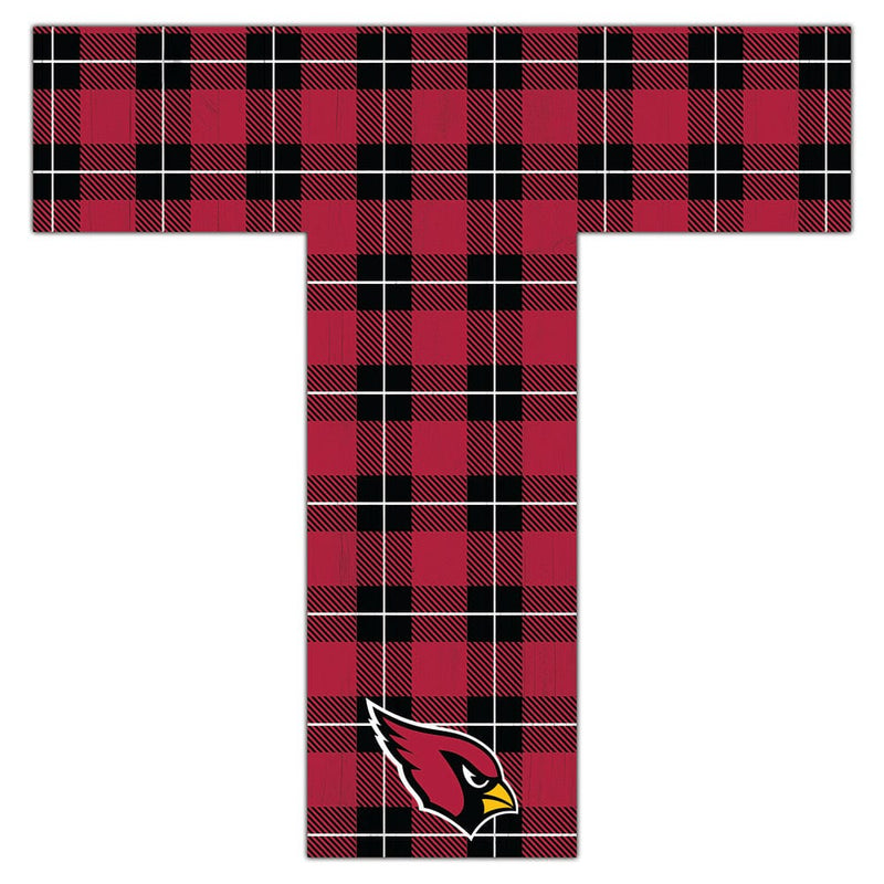 Load image into Gallery viewer, Fan Creations 24&quot; Wall Art T Arizona Cardinals 24in Plaid Pattern Letter
