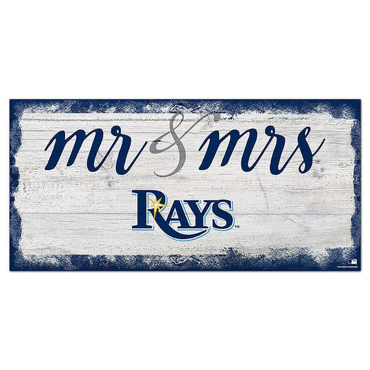 Fan Creations 6x12 Horizontal Tampa Bay Rays Script Mr & Mrs 6x12 Sign