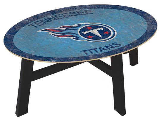 Fan Creations Home Decor Tennessee Titans  Distressed Wood Coffee Table With Team Colors