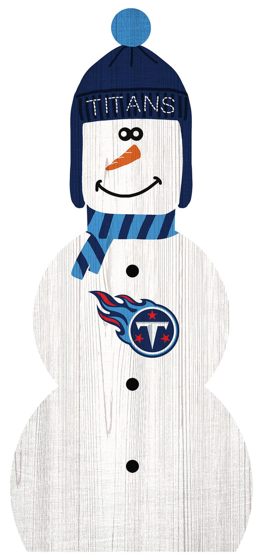 Fan Creations Holiday Home Decor Tennessee Titans Snowman 31in Leaner
