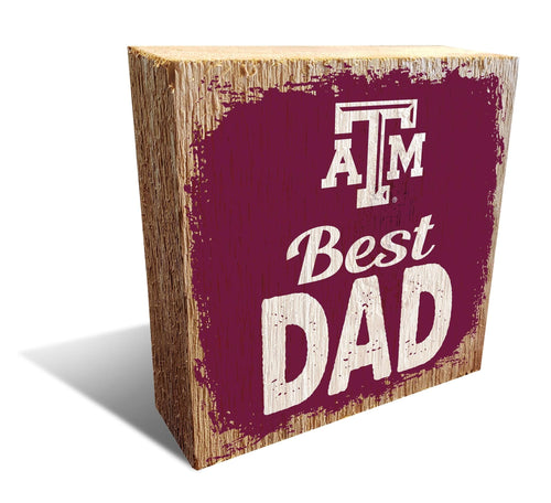 Fan Creations Desktop Stand Texas A&M Best Dad Block