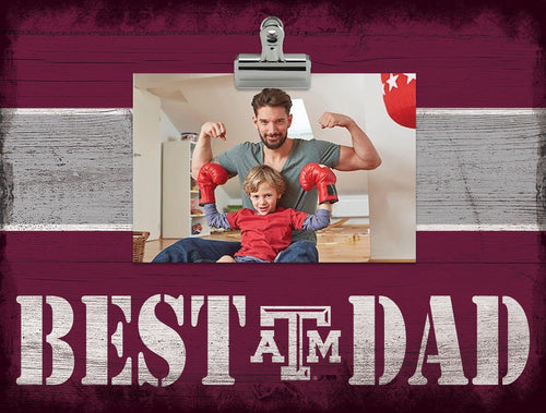 Fan Creations Desktop Stand Texas A&M Best Dad With Stripe Clip Frame