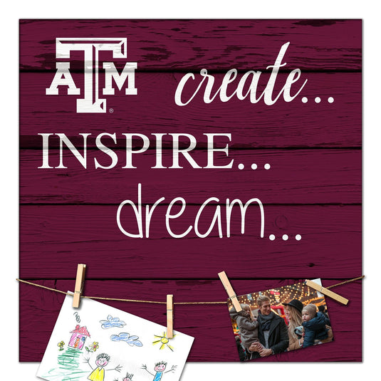 Fan Creations Desktop Stand Texas A&M Create Dream Inspire 18x18