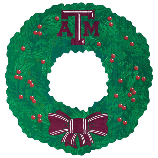 Fan Creations Holiday Home Decor Texas A&M Team Wreath 16in