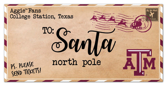 Fan Creations Holiday Home Decor Texas A&M To Santa 6x12