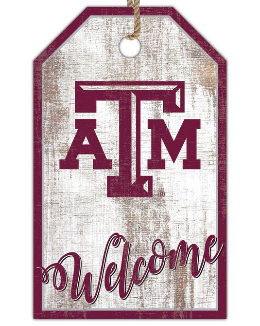 Fan Creations Holiday Home Decor Texas A&M Welcome 11x19 Tag