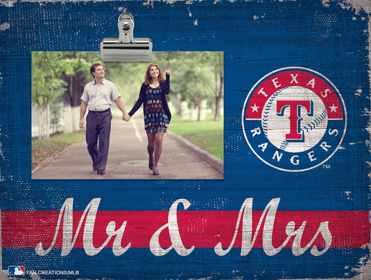 Fan Creations Desktop Stand Texas Rangers Color Mr & Mrs Clip Frame
