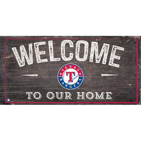 Fan Creations 6x12 Horizontal Texas Rangers Welcome Distressed Sign