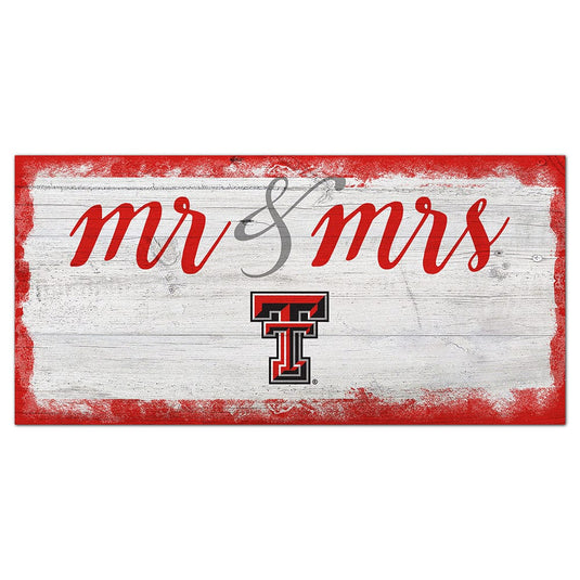 Fan Creations 6x12 Horizontal Texas Tech University Script Mr & Mrs 6x12 Sign