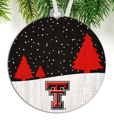 Fan Creations Ornament Texas Tech University Snow Scene Ornament