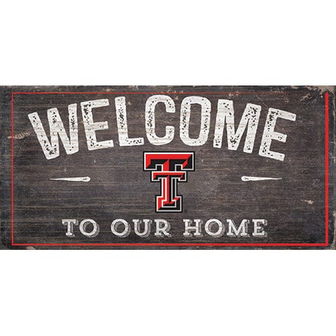 Fan Creations 6x12 Horizontal Texas Tech  University Welcome Distressed 6 x 12