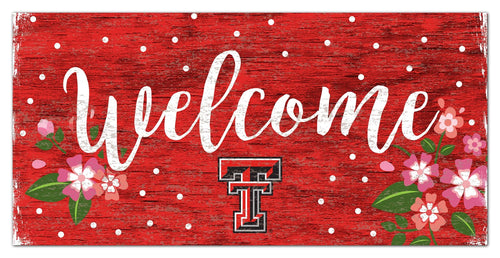 Fan Creations 6x12 Horizontal Texas Tech University Welcome Floral 6x12 Sign