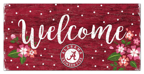 Fan Creations 6x12 Horizontal University of Alabama Welcome Floral 6x12 Sign