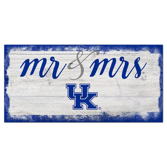 Fan Creations 6x12 Horizontal University of Kentucky Script Mr & Mrs 6x12 Sign