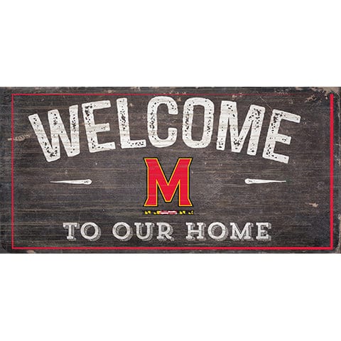 Fan Creations 6x12 Horizontal University of Maryland Welcome Distressed 6 x 12