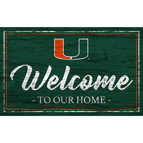 Fan Creations 11x19 University of Miami Team Color Welcome 11x19 Sign