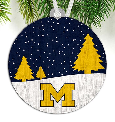 Fan Creations Ornament University of Michigan Snow Scene Ornament